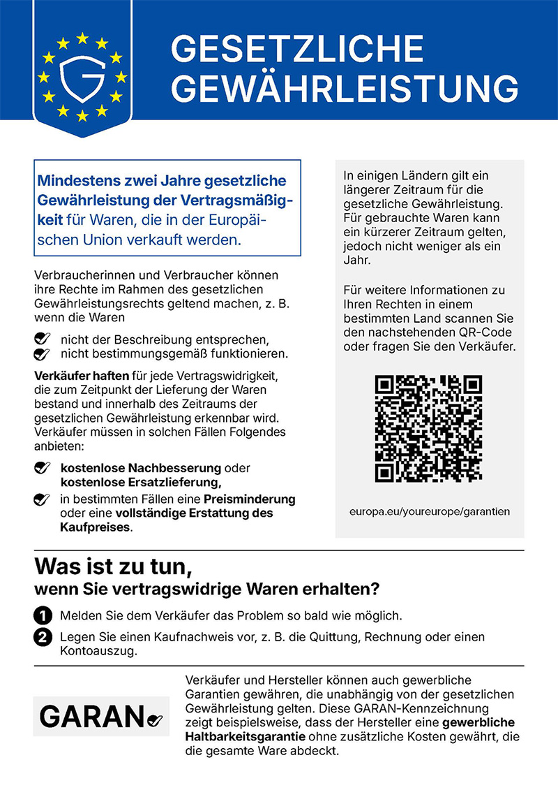Gewährleistungs-Garantielabel 
