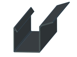 Gekanntete Dachrinne auf Maß Grau