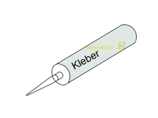 Kleber Dichtmasse zum Verkleben von VSG Glas mit T-Stoß Glasstoßprofil Schwarz