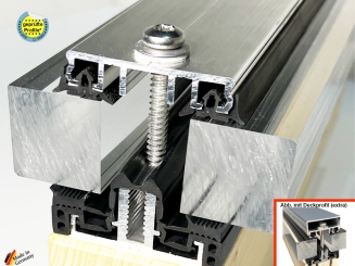 Alu Auflageprofil und Klemmprofil isoliert für 60 mm Unterkonstruktion