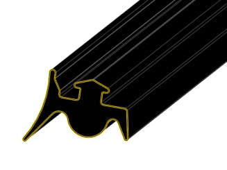 Verglasungsdichtung außen für Klemmprofile bei Polygonverglasungen