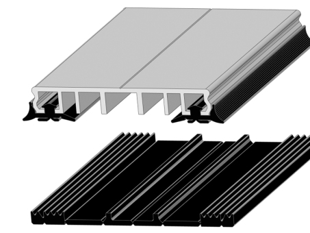 Auflagegummi und Klemmprofil für 80 mm Unterkonstruktion 6 Meter