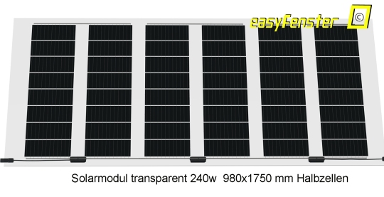 Transparente Solarmodule 980x1750 - 240wp 