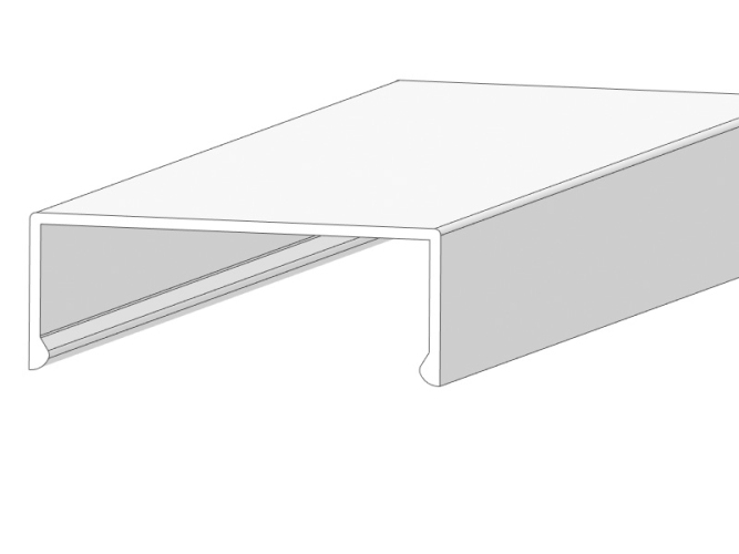 Klemmdeckel RAL9016 weiß für 60 mm Unterkonstruktion 4 Meter