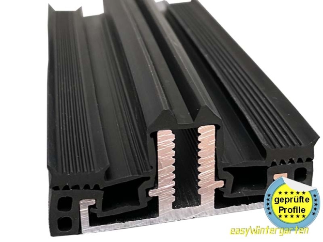 Auflageprofil, Verlegeprofil mit isolierender Dichtung für 60 mm Unterkonstruktion 6 Meter