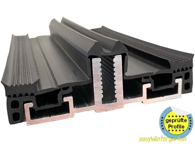 Auflageprofil, Verlegeprofil mit isolierender Dichtung für 80 mm Unterkonstruktion 4 Meter