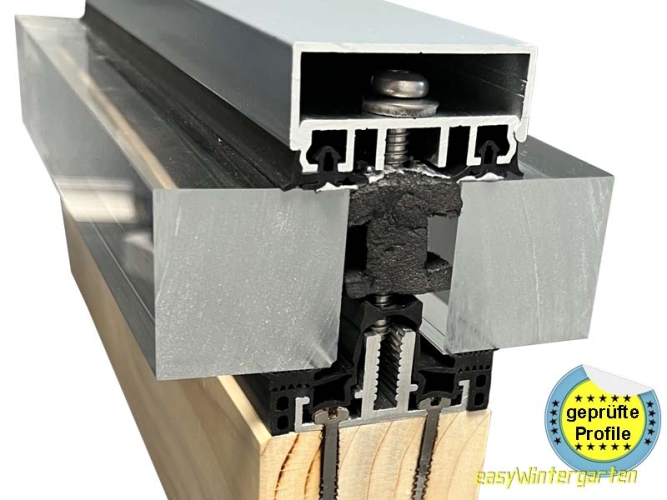 Verglasungssystem 60 gedämmt Wintergarten Warmverglasung 60 mm