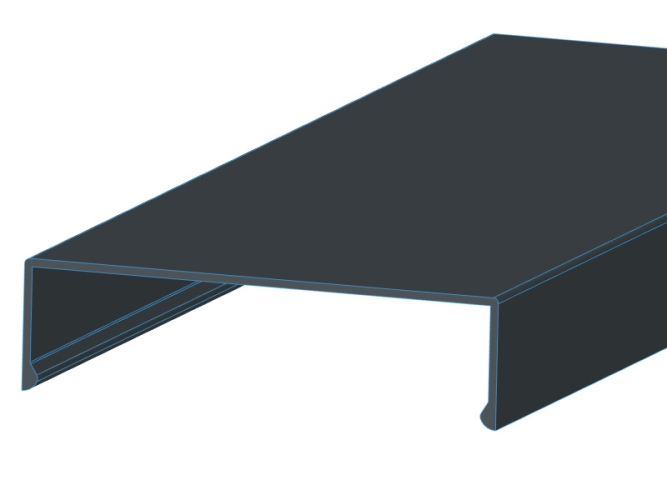 Klemmdeckel RAL7016 grau für 100 mm Unterkonstruktion 4 Meter