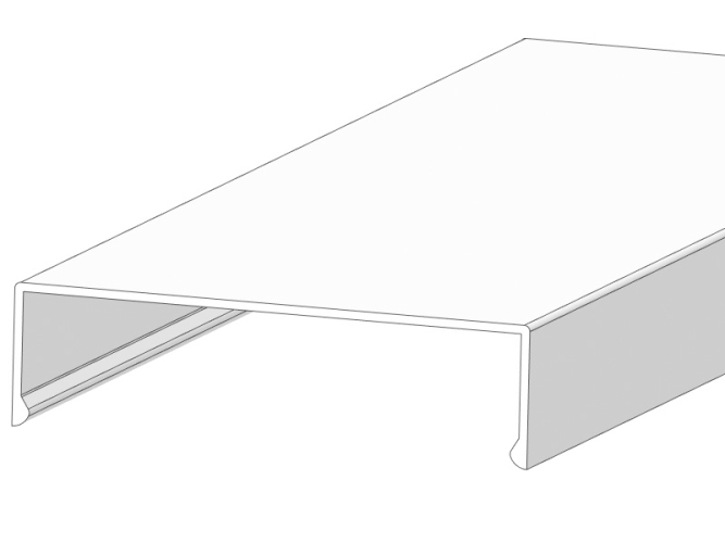 Klemmdeckel RAL9016 weiß für 100 mm Unterkonstruktion 4 Meter