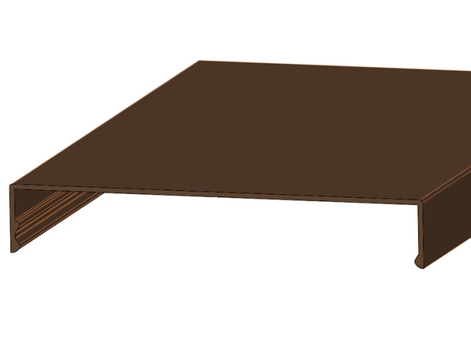 Klemmdeckel RAL8014 braun für 120 mm Unterkonstruktion 4 Meter