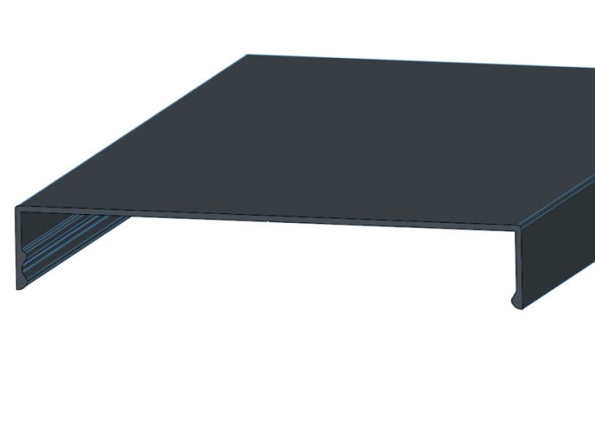 Klemmdeckel RAL7016 grau für 120 mm Unterkonstruktion 4 Meter