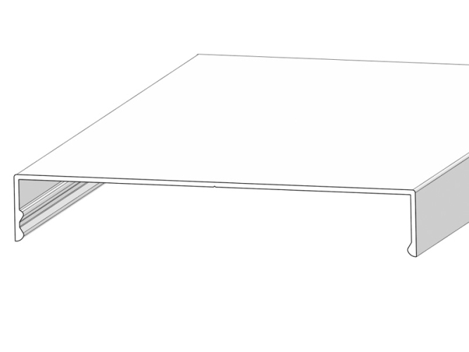 Klemmdeckel RAL9016 weiß für 120 mm Unterkonstruktion 4 Meter
