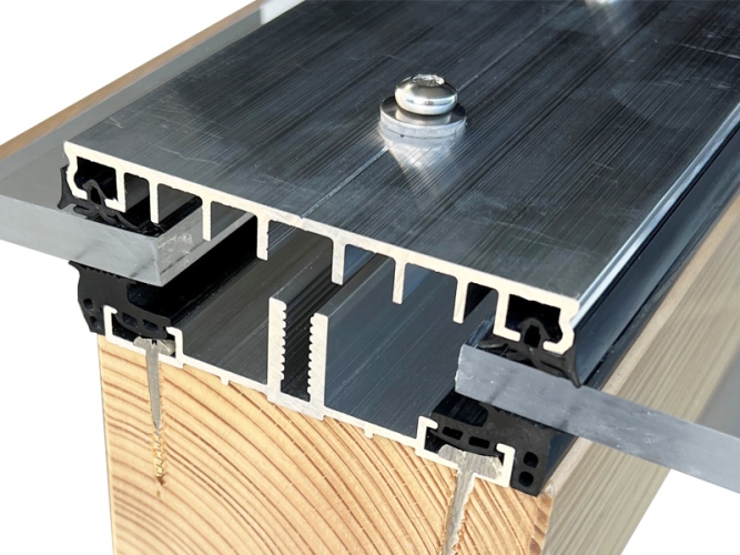 Klemmprofile Glasdach mit Unterprofil - 4m lang - 100 mm für flache Dachneigungen 4 Meter