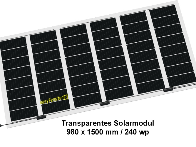 Transparente Solarmodule 980x1500 - 240wp 