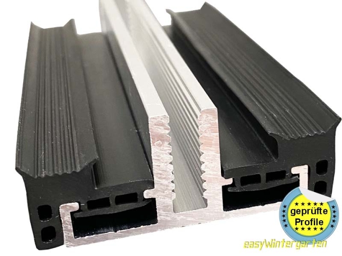 Auflageprofil, Verlegeprofil mit Dichtung für 60 mm Unterkonstruktion 6 Meter