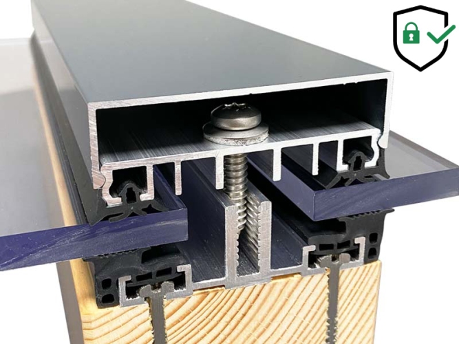 Verlegeprofile mit Unterprofil 80 -Planungsmuster- für flache Glasdächer 80 mm