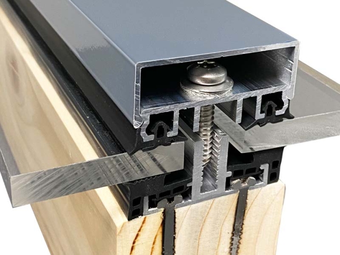 Verlegeprofile mit Unterprofil 60 -Planungsmuster- für flache Glasdächer 60 mm