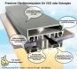 Glasklemmprofile für VSG oder Solarglas; auch für flache Dachneigungen